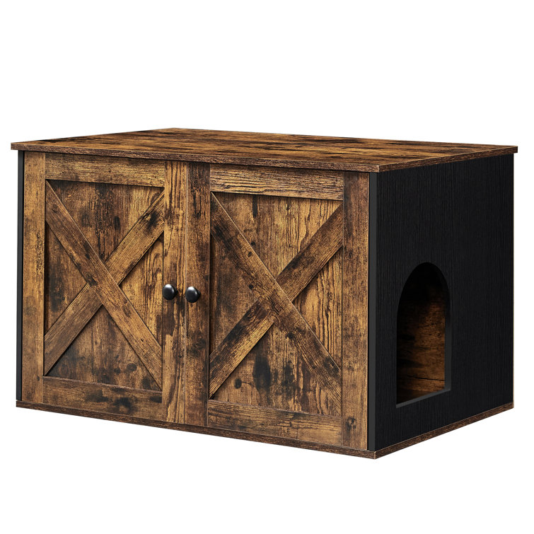 Rustic cat litter box furniture sale